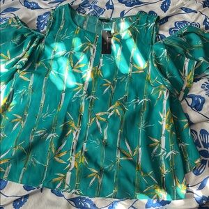 Worthington Cold Shoulder Top Blouse Size XL